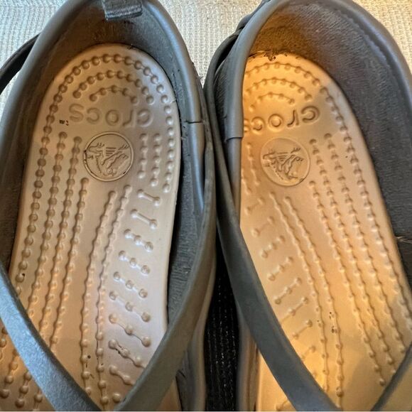 CROCS CELESTE Mary Jane Size 7 Brown Criss Cross Strap Mary Jane Slip On Shoes - Picture 12 of 14